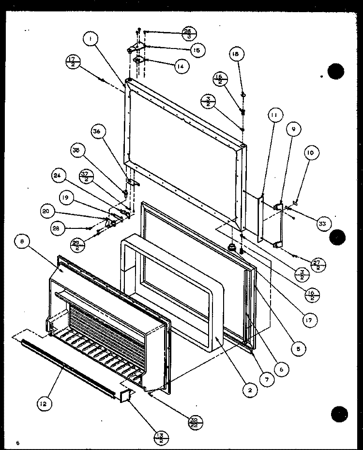 Page 1 Diagram and Parts List for TM14QBW P1111101W W Amana Refrigerator