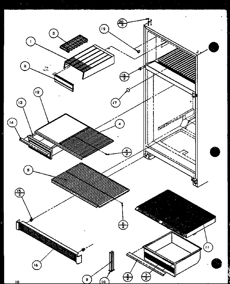 Page 3 Diagram and Parts List for TM14QBW P1111101W W Amana Refrigerator