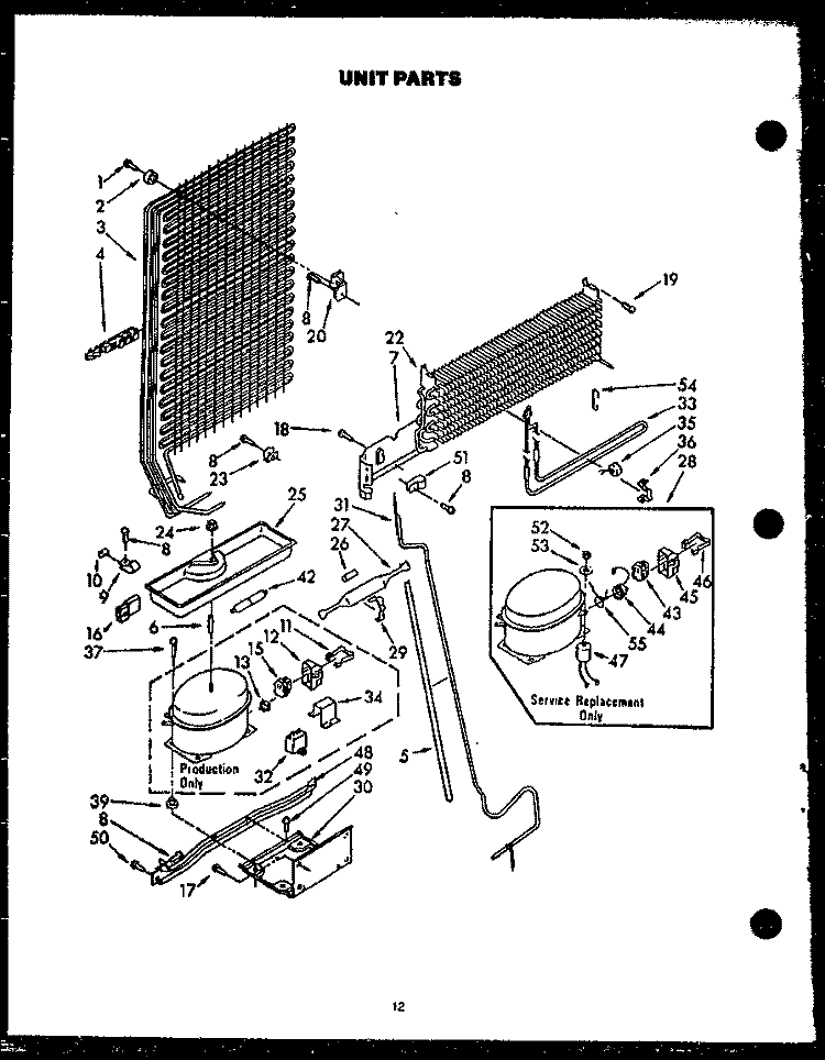 UNIT PARTS Diagram and Parts List for GFS165/MN00  Caloric Refrigerator