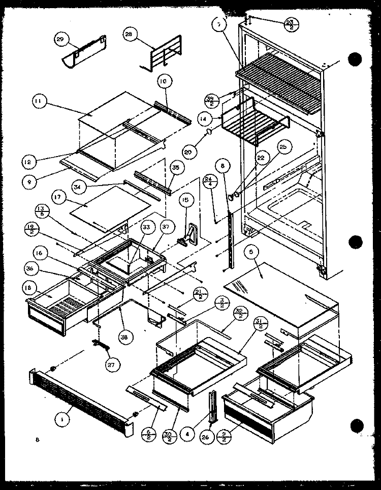 CABINET SHELVING Diagram and Parts List for TZI21Q2E P1111714W E Amana Refrigerator