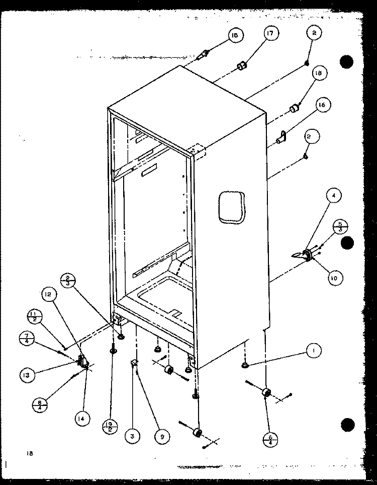 CABINET BOTTOM AND BACK Diagram and Parts List for TZI21Q2E P1111714W E Amana Refrigerator