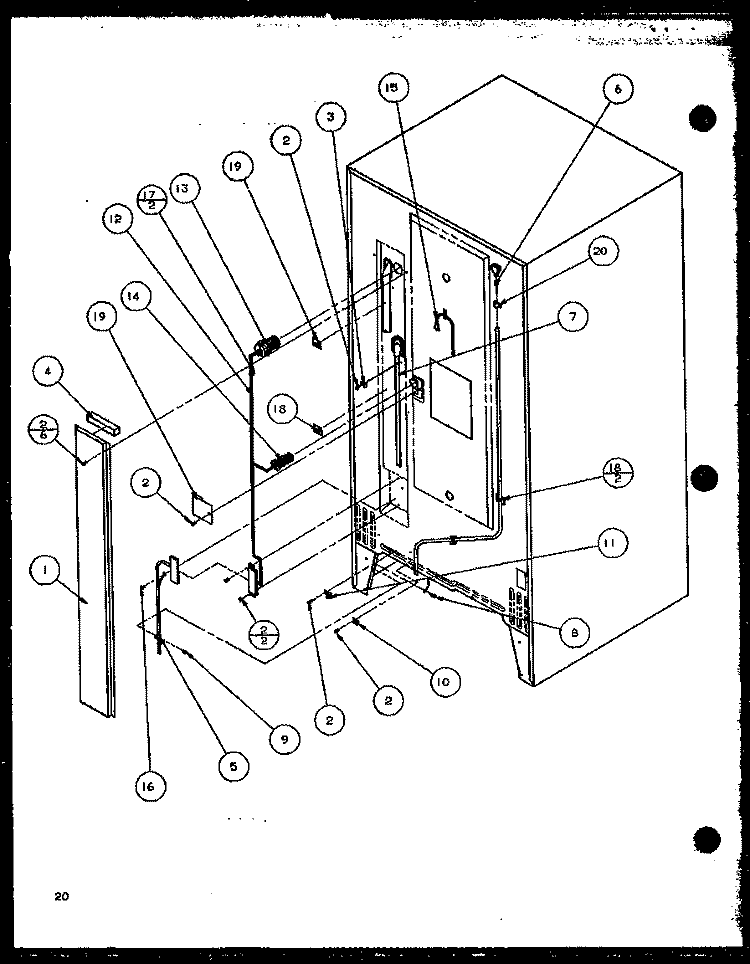 CABINET BACK Diagram and Parts List for TZI21Q2E P1111714W E Amana Refrigerator