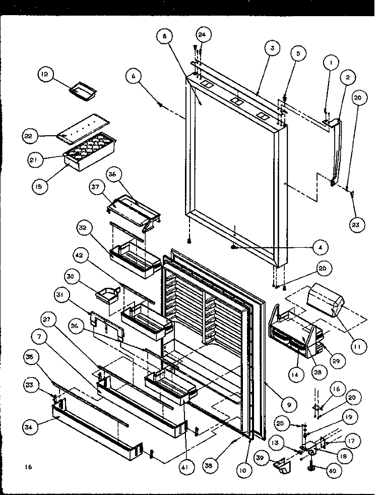 REF DOOR Diagram and Parts List for TZ19RW P1158503W W Amana Refrigerator