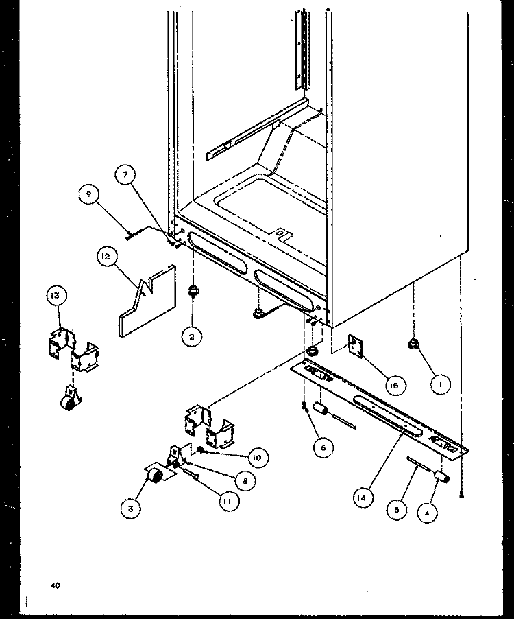 CABINET BOTTOM Diagram and Parts List for TG18RBW P1158303W W Amana Refrigerator