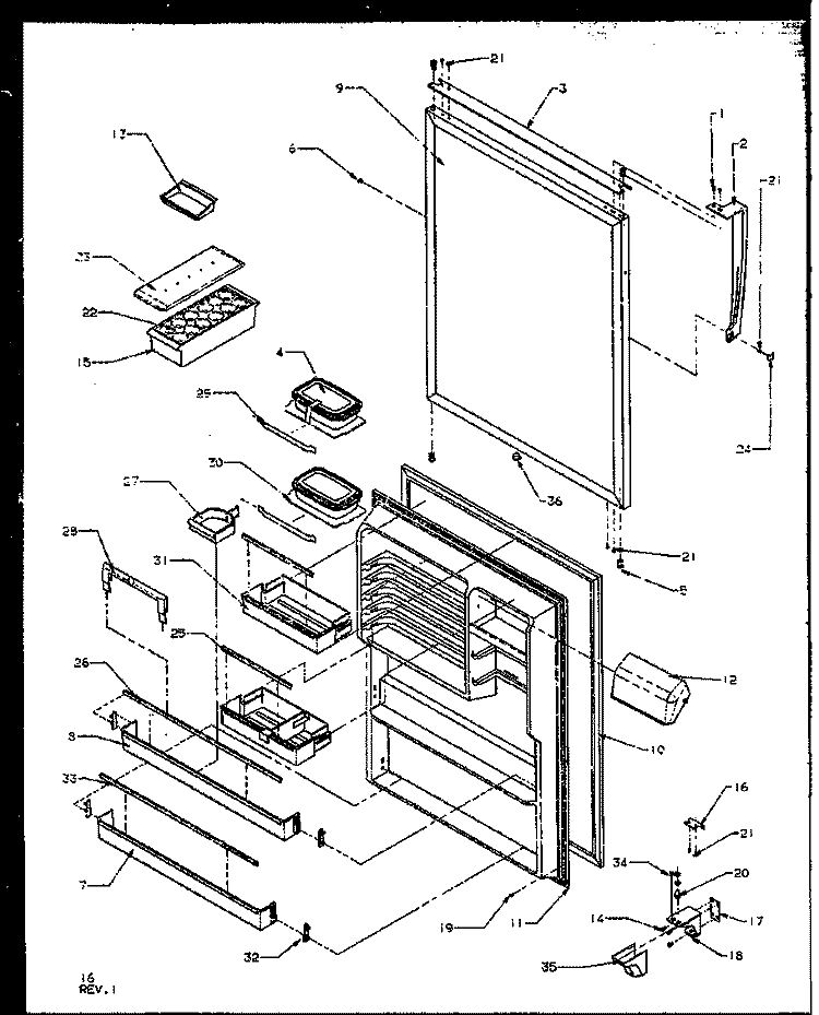 Page 6 Diagram and Parts List for TX21RE P1157605W E Amana Refrigerator
