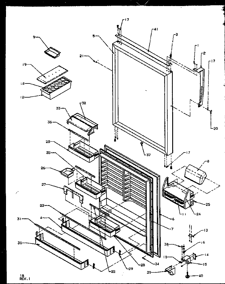 Page 7 Diagram and Parts List for TX19RE P1158504W E Amana Refrigerator
