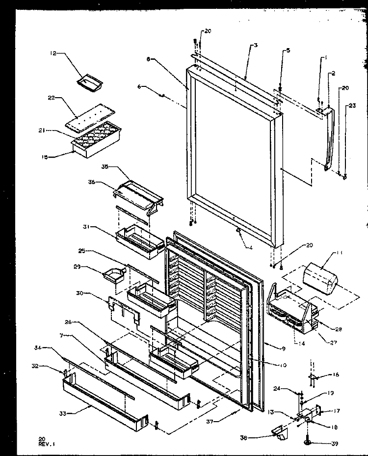 Page 8 Diagram and Parts List for TX22RL P1157704W L Amana Refrigerator