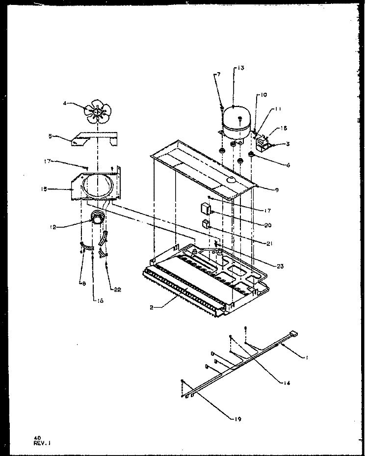 COMPRESSOR COMPARTMENT Diagram and Parts List for TS18RBL P1158407W L Amana Refrigerator