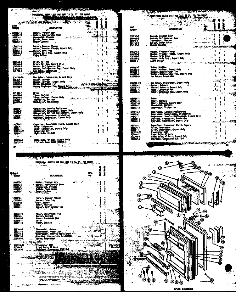 DOOR ASSY 15 CU. FT. Diagram and Parts List for T15G-C P6010002W C Amana Refrigerator
