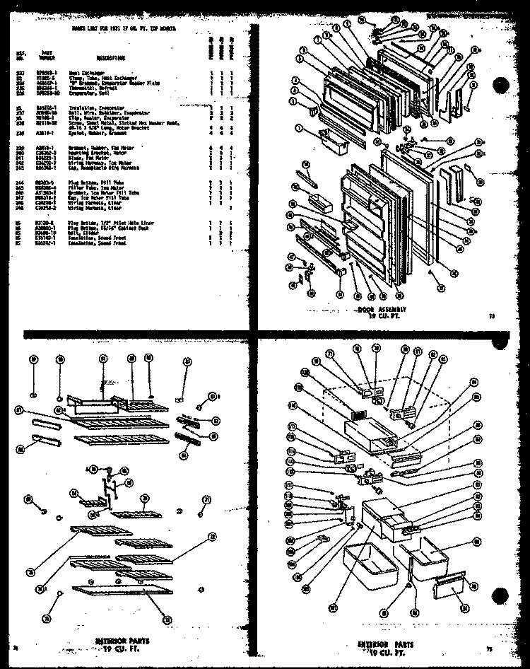 DOOR ASSY 19 CU. FT. Diagram and Parts List for TD19G-A P6010902W A Amana Refrigerator