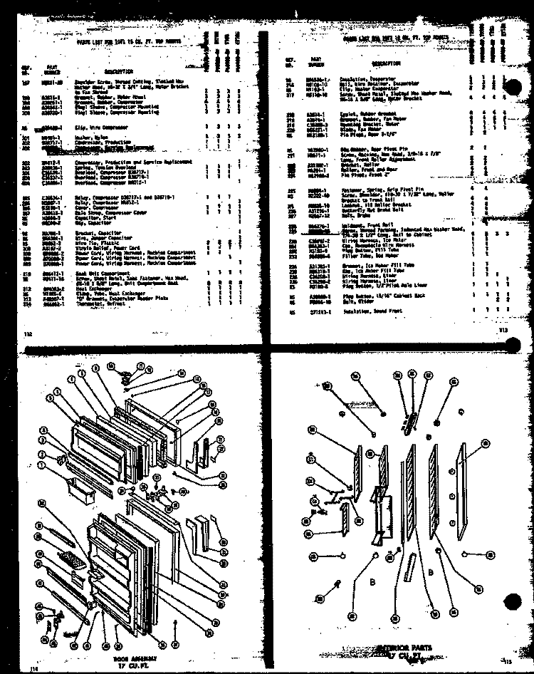 DOOR ASSY 17 CU. FT. Diagram and Parts List for TM17G-AG P6017813W G Amana Refrigerator