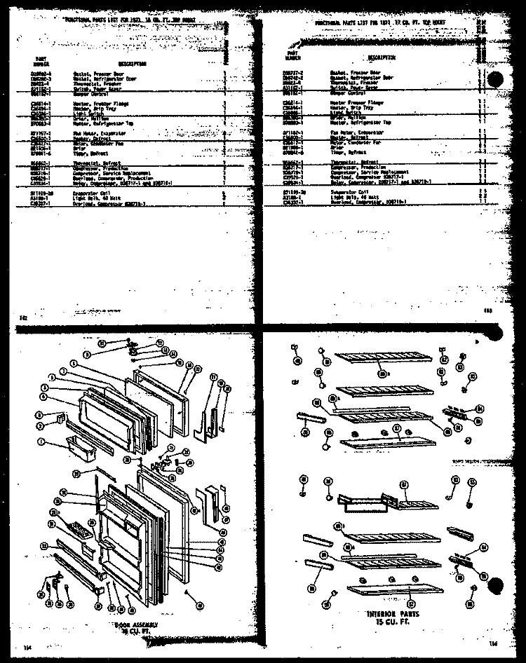 DOOR ASSY 15 CU. FT. Diagram and Parts List for TR15G-A P6010112W A Amana Refrigerator