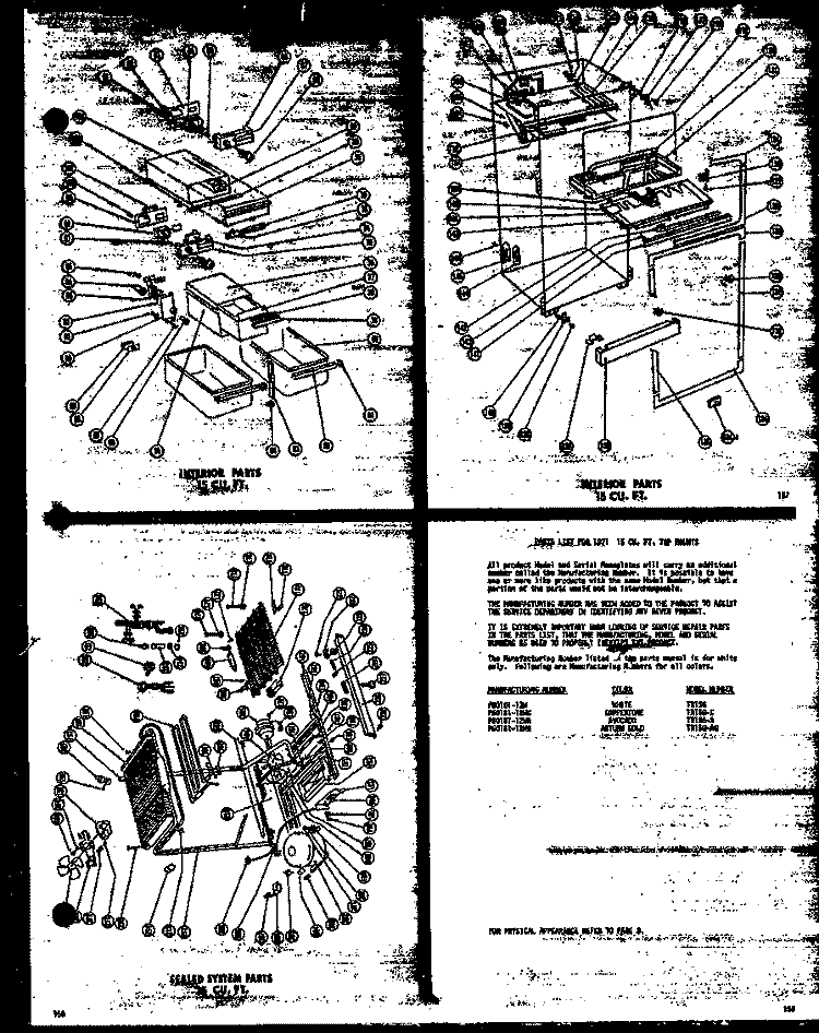 INTERIOR PARTS 15 CU. FT. Diagram and Parts List for TR15G-A P6010112W A Amana Refrigerator