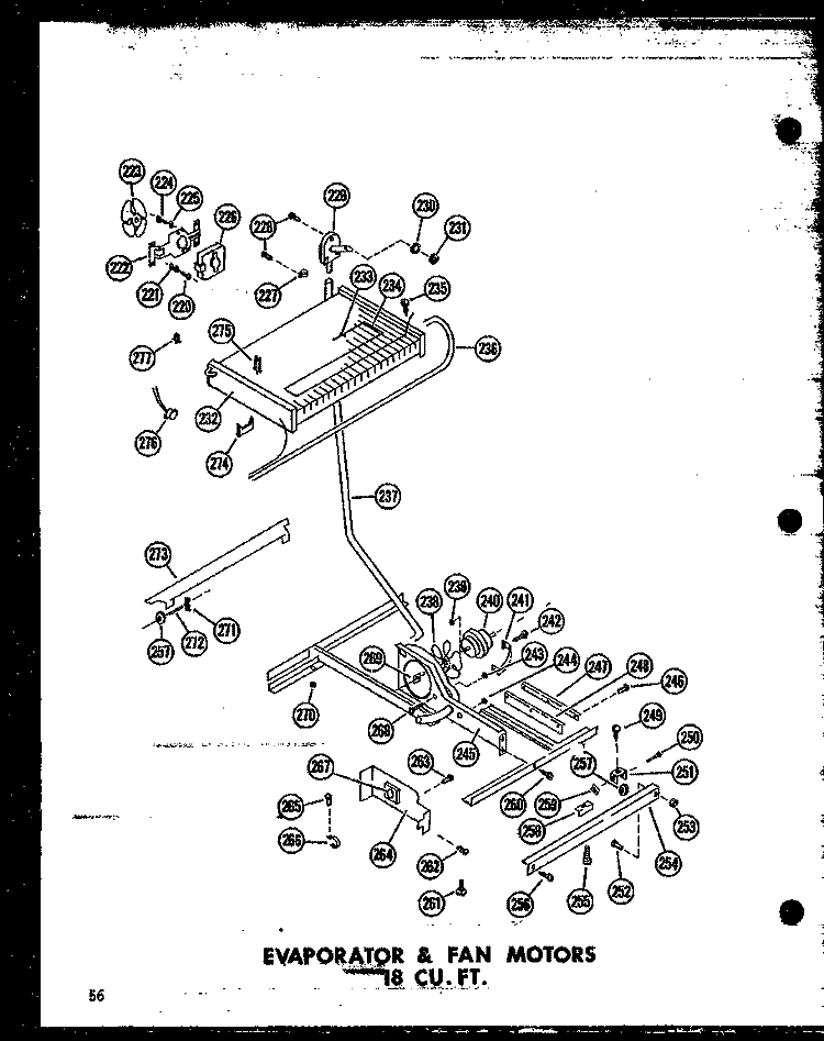 EVAP & FAN MOTOR 18 CU. FT. Diagram and Parts List for TC18J-AG P6017804W G Amana Refrigerator