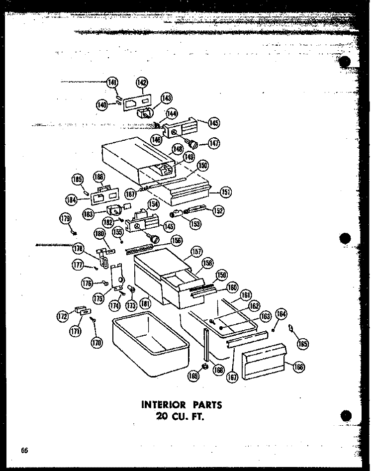INTERIOR PARTS 20 CU. FT. Diagram and Parts List for TD20J-A P6017806W A Amana Refrigerator