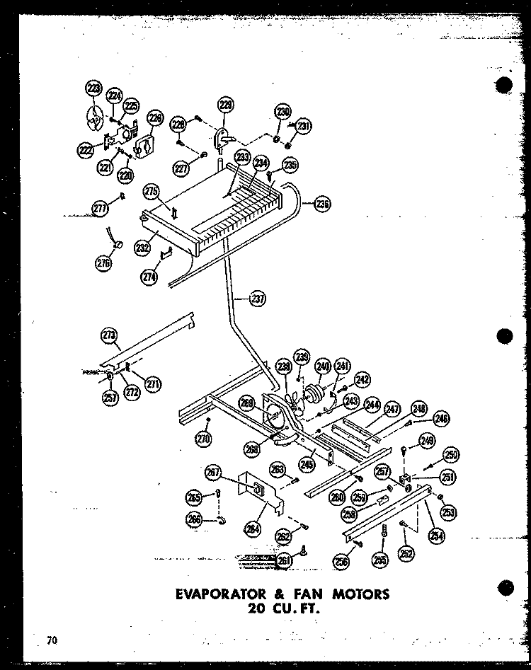 EVAP & FAN MOTORS 20 CU. FT. Diagram and Parts List for TD20J-A P6017806W A Amana Refrigerator