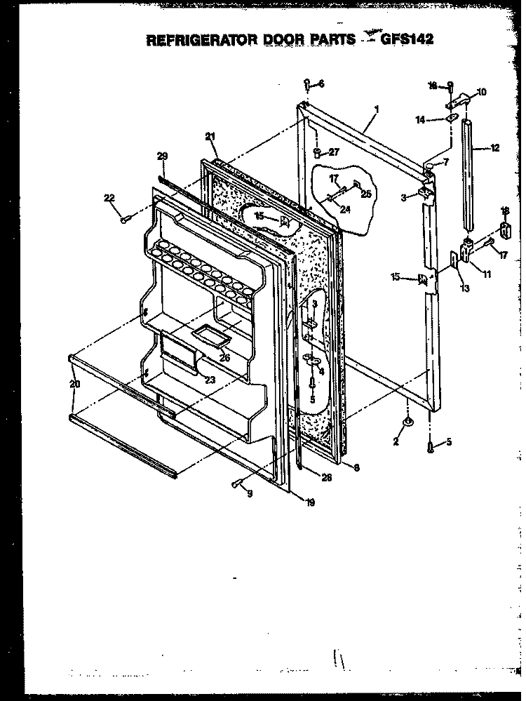 REF DOOR PARTS Diagram and Parts List for GFS142/MN11  Caloric Refrigerator