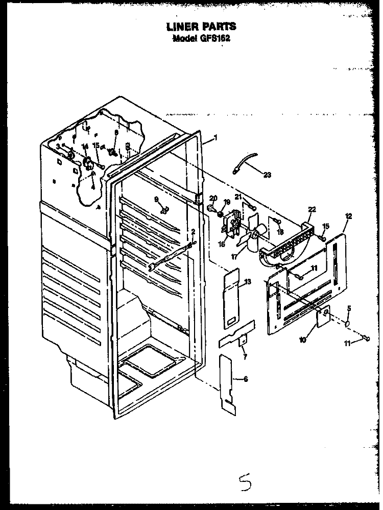 Page 3 Diagram and Parts List for GFS162/MN00  Caloric Refrigerator