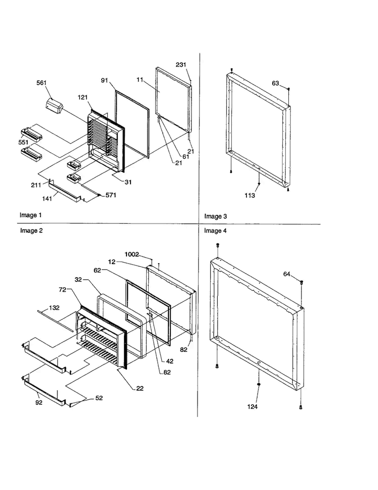 Door Assembly Diagram and Parts List for BC21VW-P1325016WW  Amana Refrigerator
