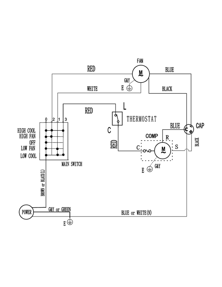 Wiring Diagram Diagram and Parts List for CAE6MR410A17  Crosley Air Conditioner