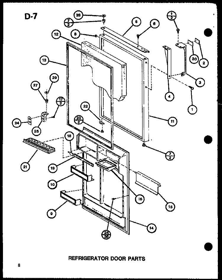 REF DOOR PARTS Diagram and Parts List for TC18G P7553501W Amana Refrigerator