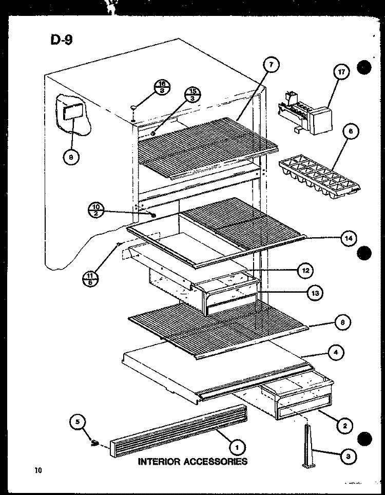 INTERIOR ACCESSORIES Diagram and Parts List for TM18G P7553502W Amana Refrigerator