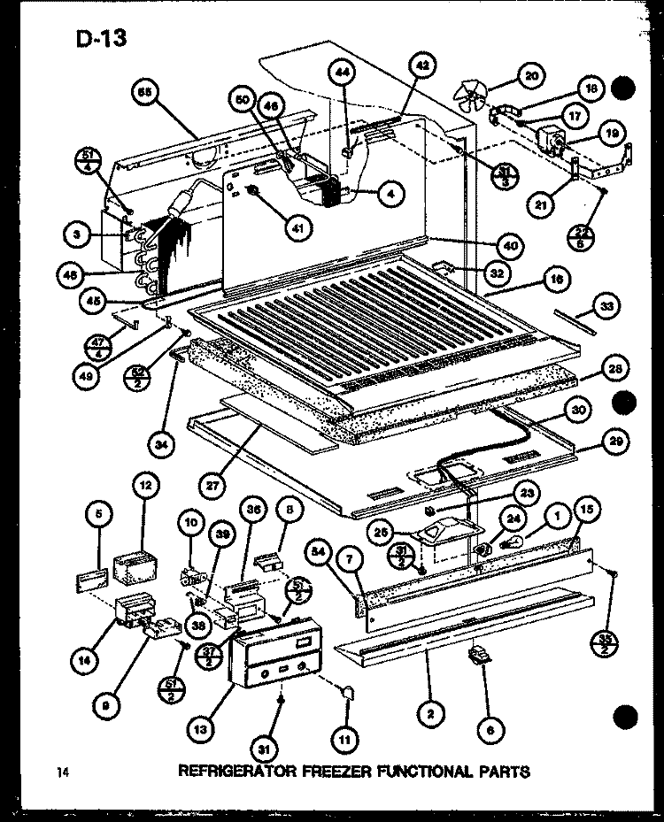 REF FZ FUNCTIONAL PARTS Diagram and Parts List for TC18G P7553501W Amana Refrigerator