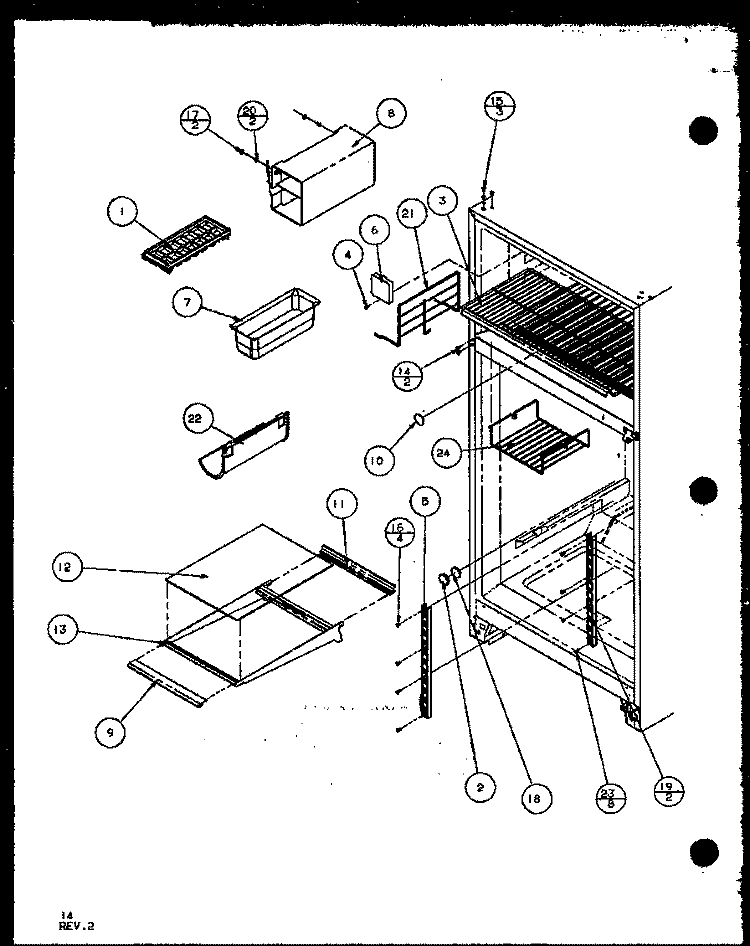CABINET SHELVING Diagram and Parts List for TZ18Q2G P1156103W G Amana Refrigerator
