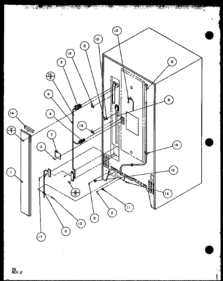 CABINET BACK Diagram and Parts List for TZ18Q2G P1156103W G Amana Refrigerator