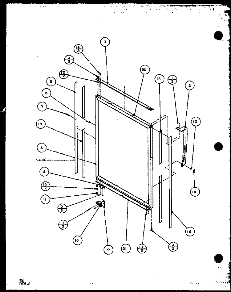 REF DOOR AND TRIM PARTS Diagram and Parts List for TZ20QL P1156201W L Amana Refrigerator
