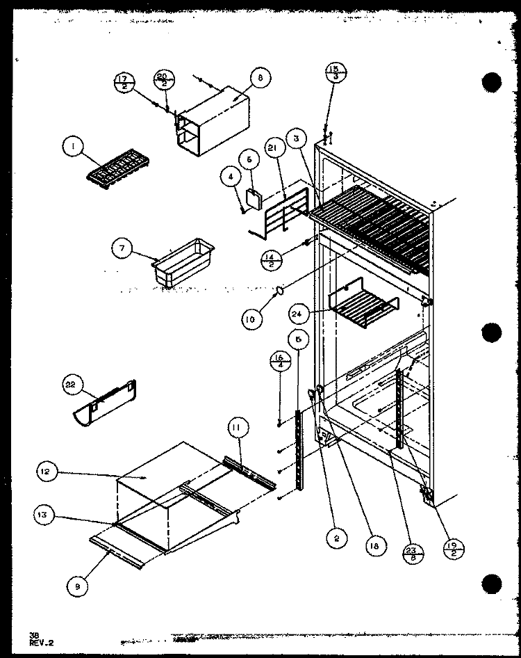 CABINET SHELVING Diagram and Parts List for TZ20QL P1156201W L Amana Refrigerator
