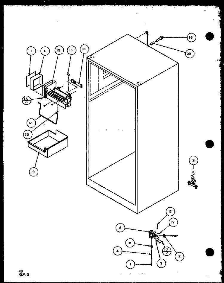 FACTORY INSTALLED ICE MAKER Diagram and Parts List for TZI20QL P1156204W L Amana Refrigerator