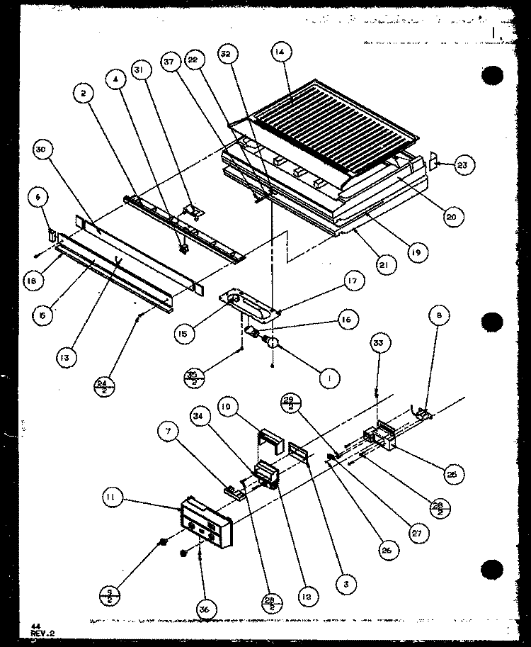 DIVIDER BLOCK AND CONTROLS Diagram and Parts List for TZ20QL P1156201W L Amana Refrigerator