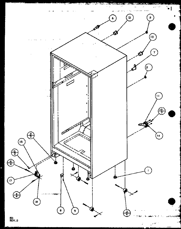 CABINET BOTTOM AND BACK Diagram and Parts List for TZ20QL P1156201W L Amana Refrigerator