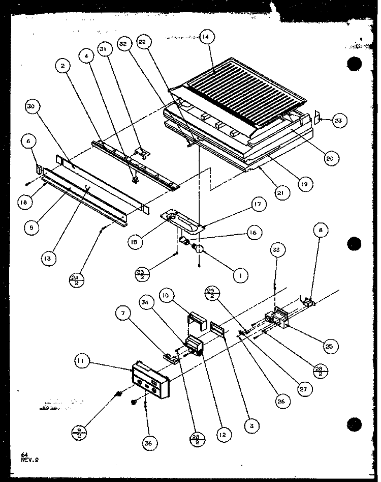 DIVIDER BLOCK AND CONTROLS Diagram and Parts List for TZ22QL P1114906W L Amana Refrigerator