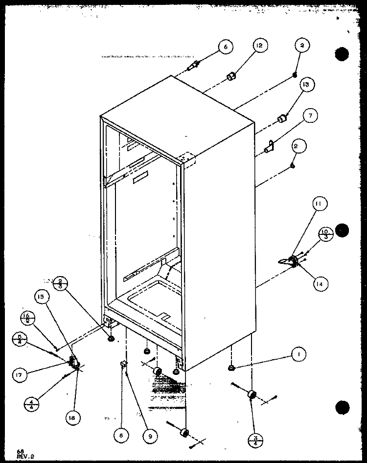 CABINET BOTTOM AND BACK Diagram and Parts List for TZ22QL P1114906W L Amana Refrigerator