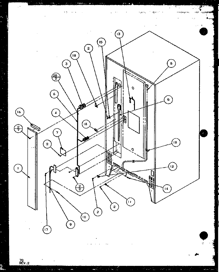 CABINET BACK Diagram and Parts List for TZ22QL P1114906W L Amana Refrigerator