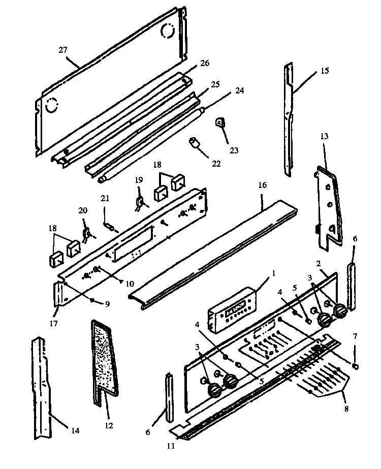 Control Panel Diagram and Parts List for ARR633WW-P1130992NE  Amana Range