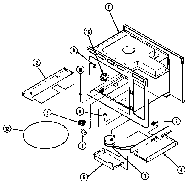 Turntable Diagram and Parts List for CM414F  Crosley Microwave