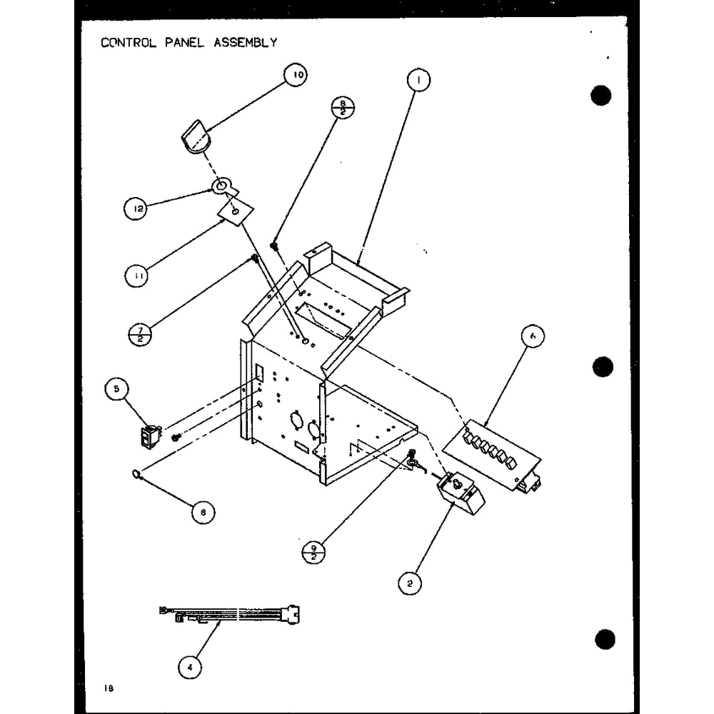 Control Panel Assembly 2 Diagram and Parts List for PTC12400EC P9872415R Amana Air Conditioner