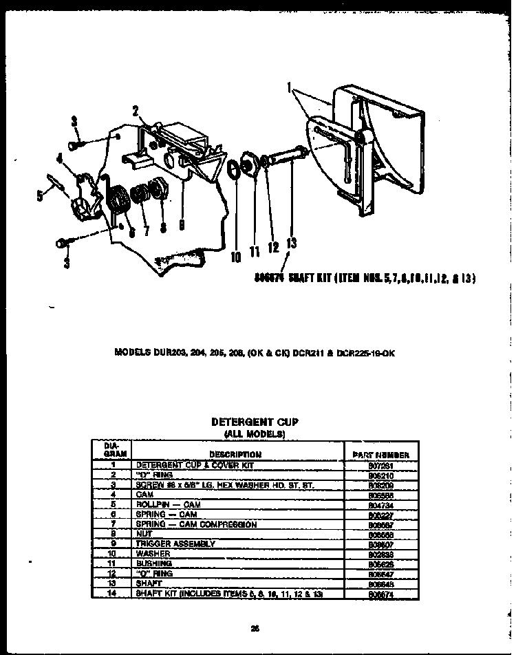 Section 10 Diagram and Parts List for DCR-225-1C-OK  Caloric Dishwasher