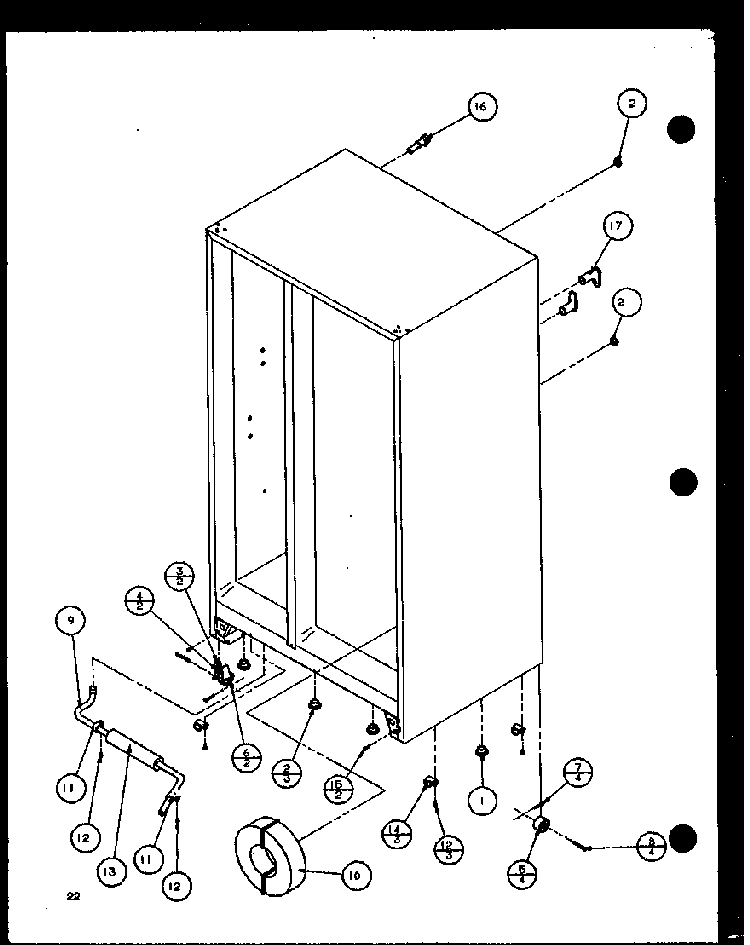 Section 4 Diagram and Parts List for 36088-P11108702W  Amana Refrigerator
