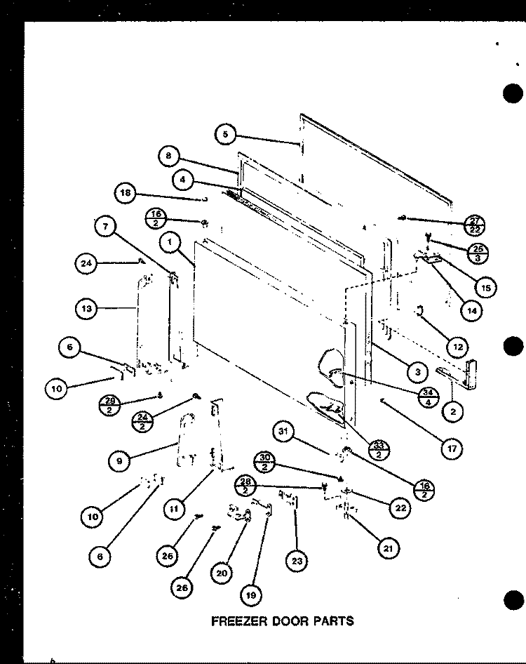 FZ DOOR PARTS Diagram and Parts List for TM18H P7711032W Amana Refrigerator