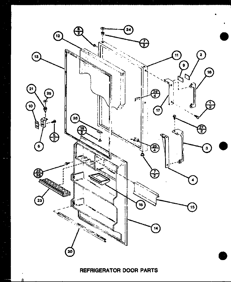 REF DOOR PARTS Diagram and Parts List for TM18H P7711032W Amana Refrigerator