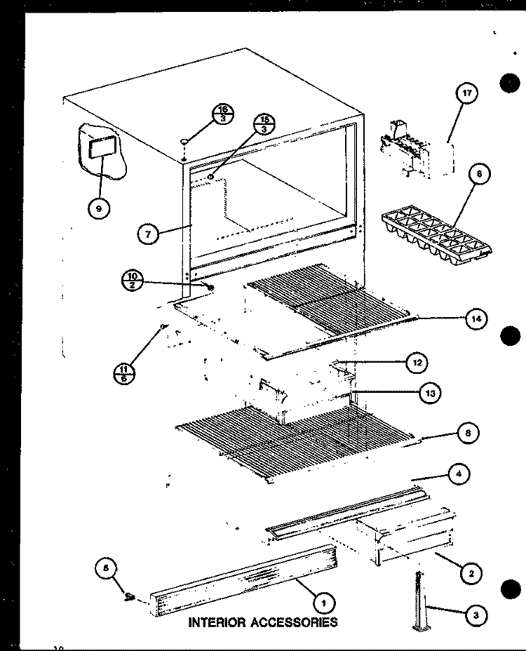 INTERIOR ACCESSORIES Diagram and Parts List for TM18H P7711032W Amana Refrigerator