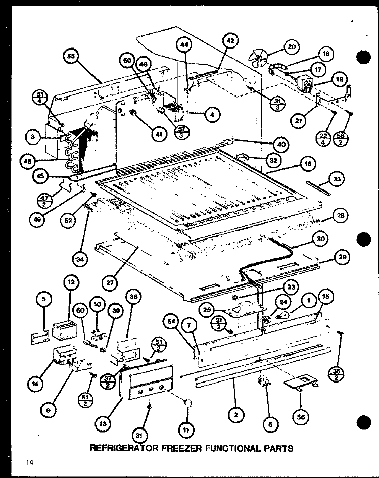 REF FZ FUNCTIONAL PARTS Diagram and Parts List for TM18H P7711032W Amana Refrigerator