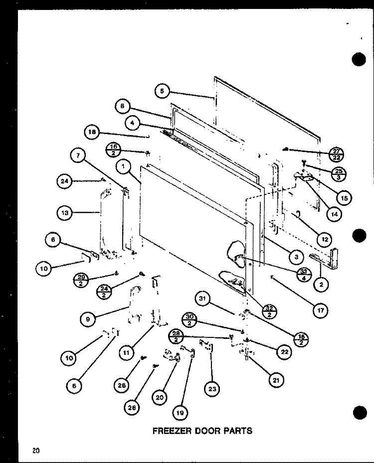FZ DOOR PARTS Diagram and Parts List for TMI20SPH P7711031W Amana Refrigerator