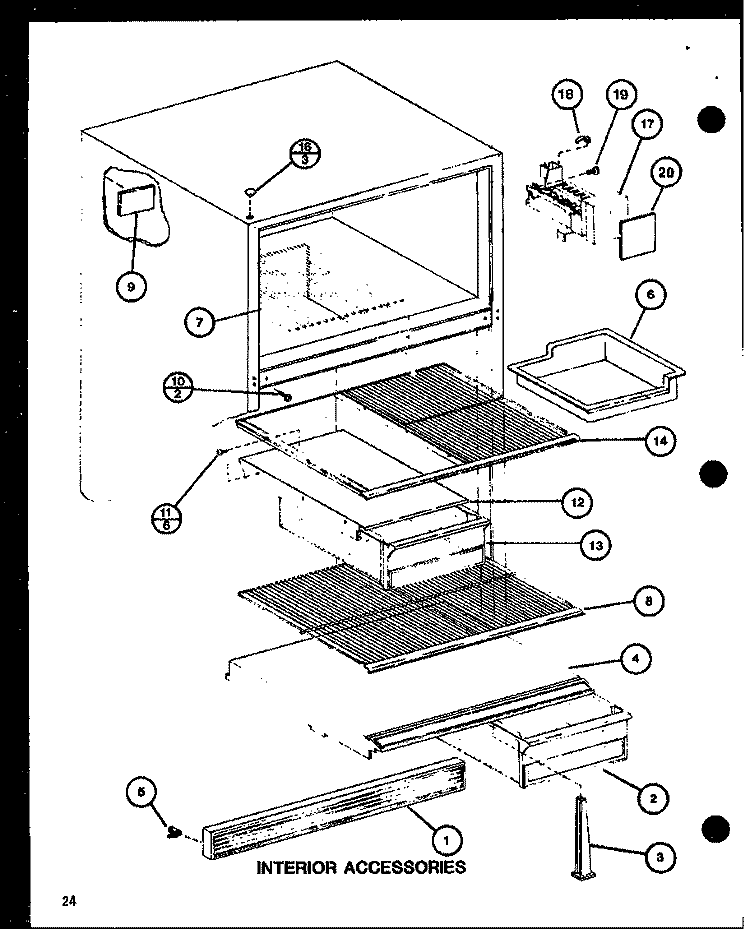 INTERIOR ACCESSORIES Diagram and Parts List for TMI20SPH P7711031W Amana Refrigerator