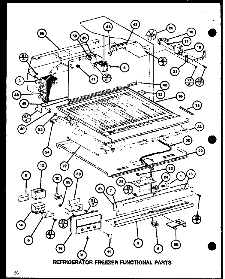 REF FZ FUNCTIONAL PARTS Diagram and Parts List for TMI20H P7711031W Amana Refrigerator