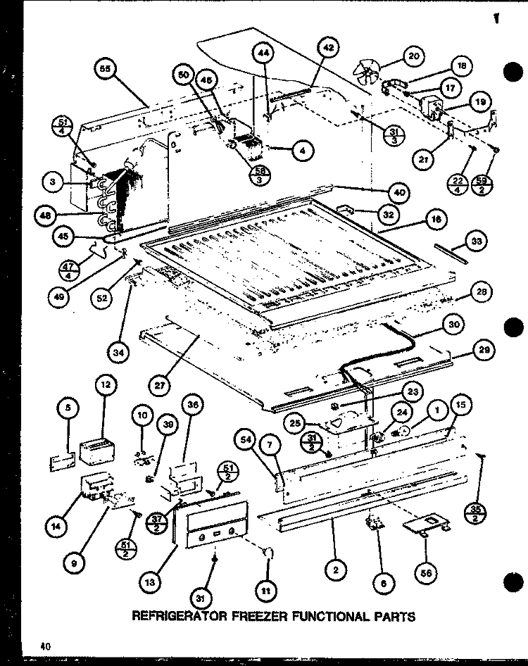 REF FZ FUNCTIONAL PARTS Diagram and Parts List for TC22H P7711034W Amana Refrigerator